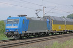 185 511-3 mit Altmannzug am 19.05.16  15:39 nördlich von Salzderhelden am BÜ 75,1 in Richtung Göttingen (Metrans gehört zu 86,5% der Hamburger Hafen Logistik AG)