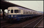 634608 als E 6010 nach Göttingen am 10.09.1998 um 14.20 Uhr im Bahnhof Northeim.