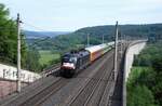 Kurze Zeit später folgt MRCE ES 64 U2-097 mit Flixtrain nach Stuttgart (24.5.2019):