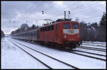 141169 ist hier am 17.2.1999 bei Hiddenhausen Schweicheln mit einem Regionalzug in Richtung Minden unterwegs.