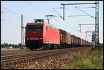 DB 145047-7 ist hier am 12.09.2006 bei Dedensen mit einem Güterzug in Richtung Wunsdorf unterwegs.