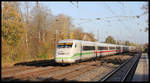 Eine Doppel Einheit ICE 2 ist hier am 3.11.2020 um 10.15 Uhr in Hiddenhausen Schweicheln unterwegs in Richtung Hamm in Westfalen.