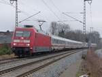 101 034 mit IC Berlin - Amsterdam in Rheine, 08.01.2022