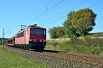 Railpool 155 134, vermietet an DB Cargo, mit leerem Autotransportzug in Richtung Osnabrück (Laggenbeck, 18.09.18).