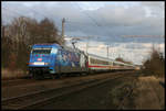 DB Werbelok Die Adler in Form der 101070 war am 24.2.2007 um 15.54 Uhr mit einem Intercity in Westerkappeln Velpe auf dem Weg in die Niederlande.