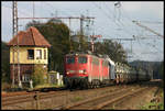 Am 23.10.2007 um 23.51 Uhr kam, mit DB 140845-9 an der Spitze, ein britischer Panzerzug, Zugnummer 69955, durch Westerkappeln Velpe in Richtung Rheine.