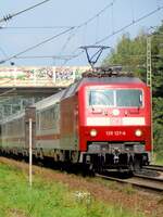 120 127 mit IC Amsterdam - Berlin beim ehemaligen Bk Bentlage, 28.07.14