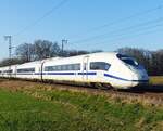 408 029 (EUROPA) als ICE Amsterdam - Berlin bei Salzbergen, 03.03.2026