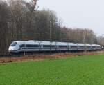 408 029 als ICE Amsterdam - Berlin in Rheine=Bentlage, 07.03.2026