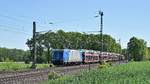 Alpha Trains Belgium 185 522, vermietet an ITL, bef�rdert einen Autotransportzug am 07.05.18 durch Linsburg in Richtung Nienburg.