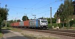 Railpool 187 009, an LOCON vermietet, mit Containerzug in Richtung Hannover durch Langwedel am 26.08.16.