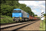 BB 2000 ex OHE 1460 ist hier am 31.5.2017 in Osnabrück - Hellern mit einem Schrottzug zum Stahlwerk in Georgsmarienhütte unterwegs.