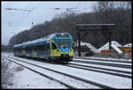 ET 13 der Eurobahn fährt hier am 17.1.2018 um 15.29 Uhr planmäßig in Natrup Hagen ein.