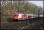 CEWE Fotobuch Werbelok war am 28.02.2019 um 10.41 Uhr mit einem Intercity auf der Rollbahn bei Hasbergen in Richtung Münster unterwegs.