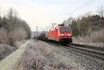 DB 152085-7 kommt hier am 28.12.2019 auf dem Weg nach Osnabrück um 11.30 Uhr durch die Bauernschaft Lengerich Schollbruch.