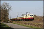 Am 30.03.2022 war die DB 111212-7 Miete oder kaufe mich mit dem AKE Rheingold Sonderzug auf der Rollbahn in Hasbergen in Richtung Hamburg unterwegs.