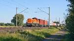 BRLL 4185 028, vermietet an LOCON (321), mit Containerzug Bremen-Grolland - Bönen (Hüde, 13.08.2022).