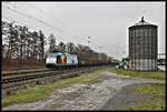 Captrain Lok 185539-3 mit Mannesmann Werbung kam am 11.1.2023 um 10.31 Uhr mit dem Kohlependel in Richtung Ruhrgebiet durch den Bahnhof Kattenvenne.