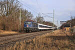 Ein schicker Sonderzug von TRI mit Zuglok 111045-3 war am 17.01.2026 ein Highlight auf der Rollbahn.