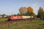 Als 120502 noch in  ROT  gekleidet war, begegnete sie mir mit einem Messzug am 19.10.2012 um 11.38 Uhr an der Leedener Mühle bei Tecklenburg auf dem Weg nach Münster.