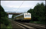 Am 26.2.2002 war der Schienenprüfzug 719101 um 8.40 Uhr auf der Rollbahn bei Osnabrück Hellern in Richtung Münster unterwegs.