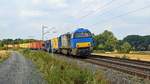 Alpha Trains Belgium 272 201, vermietet an LOCON, mit Containerzug in Richtung Osnabrück (Vehrte, 16.08.19).