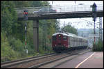 Ex Re 4-4 Nr. 10019 kam am 8.10.2006 mit dem DPE 89961 nach Köln über die Rollbahn durch den Bahnhof Hasbergen.