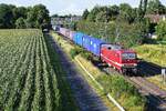 DeltaRail 243 931 (143 931, ex DB)  mit China-Containerzug nach Duisburg-Rheinhausen (Bohmte, 02.08.2021).