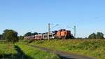 DB Cargo 294 655-6 (ex 290 155-1, 290 655-0) mit einem kurzen Autotransportzug Osnabrück - Rehden (Hüde, 07.09.2023).