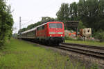 DB 111096 bespannte am 15.6.2025 auf der Rückfahrt von Sande den DZ 21321.