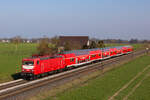 Ersatzverkehr im Expresskreuz Bremen/Niedersachen auf der Strecke Bremerhaven-Bremen-Osnabrück. 112-006-2 nach Osnabrück bei Lemförde/Marl. 22.3.26