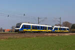 Fahrzeugüberführung 2x 648 bei Diepholz/Drebber nördlich von Diepholz. Führend 648  373. 22.3.26