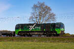 272 407-8 mit Flachwagen bei Bramstedt nach Osnabr�ck. 28.4.26