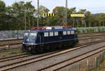 110350-6 rangierte am 29.08.2026 um 10.40 Uhr im Bahnhof Lengerich und spannte vor einen Westfalendampf Sonderzug nach Bremen.