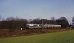 634665 als Leerzug am 6.3.1989 um 9.30 Uhr bei Natrup - Hagen auf dem Weg nach Münster.