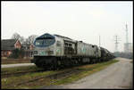 ITL Blue Tiger 250007 war am 24.2.2007 im Bahnhof Cloppenburg mit einem Schotterzug zu sehen.