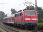 111 020 schiebt RB 68 Salzbergen - Münster in Richtung Bahnhof Rheine, 01.10.14