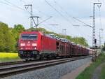 185 256 mit Auto-Ganzzug in Rheine=Bentlage, 03.05.2022