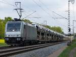 AKIEM 185 578 mit Auto-Ganzzug in Rheine=bentlage, 03.05.2022