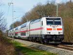 146 563 mit IC 2039 nach Leipzig (umgeleitet) in Rheine=Bentlage, 02.03.2024