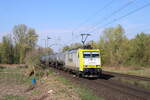 ITL Captrain 185 542-8 mit Kesselwagen Richtung Lehrte, am 15.04.2025 in Hannover Misburg.