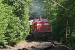 hvle V60.3 schiebt einen G�terzug nach Neuwerk; 10.06.2007