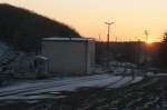 Sonnenuntergang ber dem Rangierbahnhof am Kalkwerk Hornberg; 31.12.2008