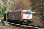 185 640 erreicht mit einem Gterzug Rbeland; 21.03.2009