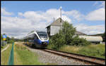 Am 29.07.2020 um 13.03 Uhr erreichte der Nordwestbahn VT 643316 auf der Fahrt von Osnabrück nach Bielefeld pünktlich den Haltepunkt Hilter.