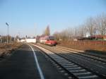 Die Baumbergebahn nach Mnster beim verlassen des Bahnhofs von Coesfeld. 28.11.2010