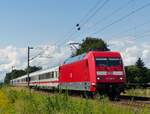 101 091 mit IC 2205 Norddeich=Mole - Koblenz bei Emsdetten, 20.07.2023
