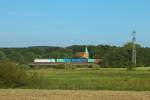 Am Abend des 6.6.2014 war die 185 671 mit Containern auf dem Weg nach Münster und überquerte dabei eine Brücke bei Haltern am See