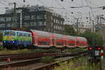 111 074 bei der Ankunft in M�nster Hauptbahnhof am 31.7.26 mit dem Zwischentakt der RE42