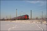 RE2 (RE 10222)  Rhein-HAARD-Express  ist bei Haltern am See auf dem Weg nach Mnchengladbach. (09.01.2009)